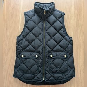 Black Quilted Vest with Gold Accents